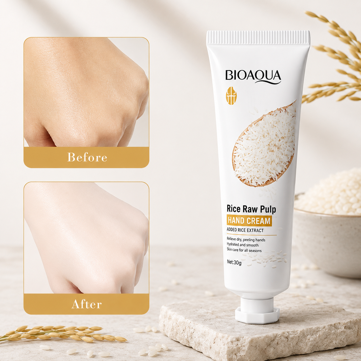 Rice Extract Nourishing Hand Cream – Deep Hydration & Soft Skin (30g)